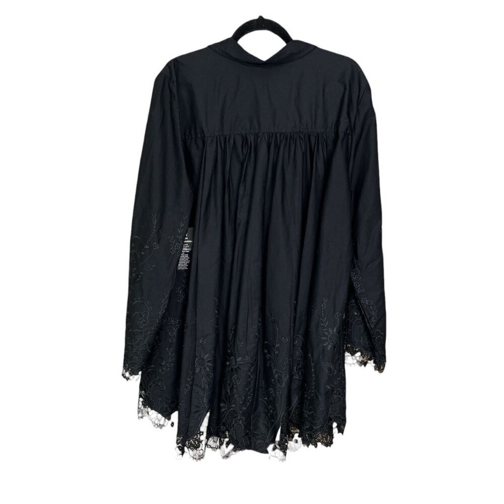 Roaman’s Black Embroidered Poplin Swing Tunic 20W NWT - Picture 4 of 8